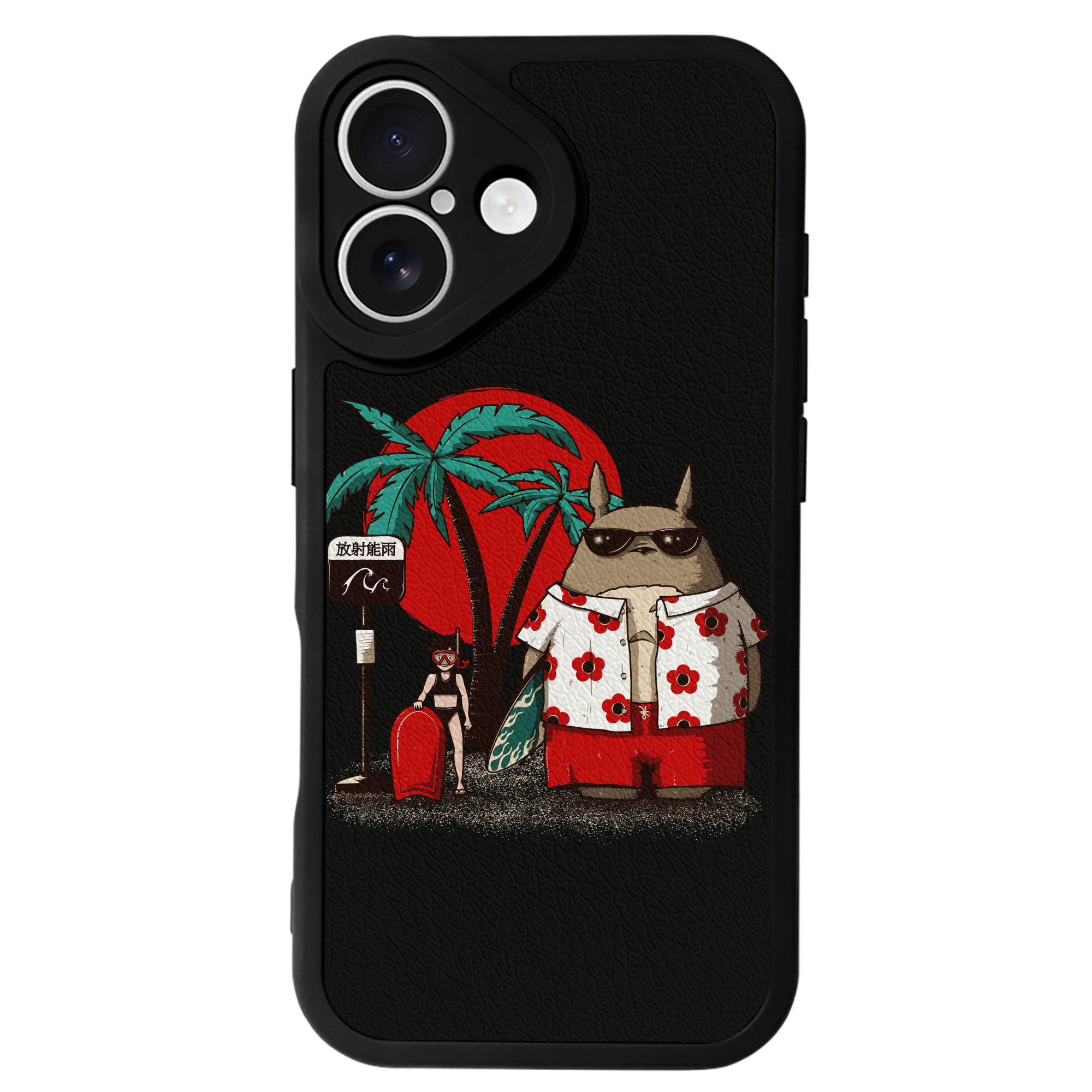 （画像用） となりのトトロ 草壁メイ 草壁サツキ My Neighbor Totoro Satsuki Kusakabe Mei Kusakabe 【iPhone 16シリーズ対応】シリコンスマホケース（レザー調） 材質：シリコン